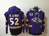 Ravens 52 Ray Lewis Purple All Stitched Hooded Sweatshirt,baseball caps,new era cap wholesale,wholesale hats